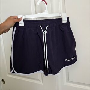 YoungLA Blue and White Athletic Shorts with Elastic Waistband